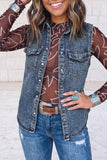 Denim Sleeveless Cowboy Vest