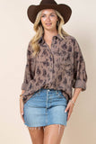 EVERETT WESTERN BUCKING HORSES PRINT SHIRT