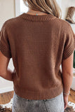 HorseShoe Round Neck Short Sleeve Knit Top