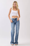 "Leah" MID RISE COMFORT STRETCH TROUSER WIDE LEG JEANS