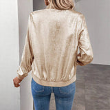 Thin cropped bomber jacket
