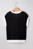 Horse Shoe Pattern Short Sleeve Sweater