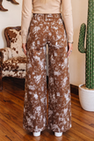 Western Print High Waist Wide Leg Jeans