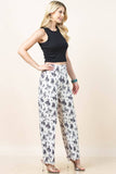 DARIA BUCKING HORSES PRINT ELASTIC WAIST PANTS