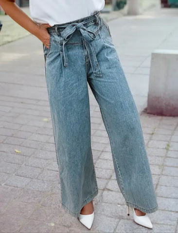 "Tara" Bow Knot Sash Wide Leg