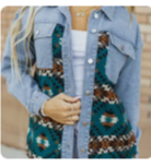 Aztec Denim Patchwork Jacket