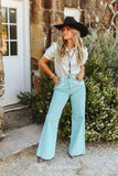 Mint Western Arrow Wide Leg Jeans