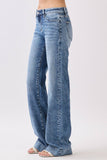 "Leah" MID RISE COMFORT STRETCH TROUSER WIDE LEG JEANS