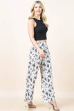 DARIA BUCKING HORSES PRINT ELASTIC WAIST PANTS