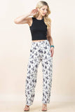 DARIA BUCKING HORSES PRINT ELASTIC WAIST PANTS