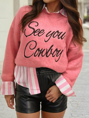 See You Cowboy Embroidered Sweater