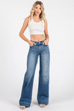 "Carla" MID RISE STRETCH TROUSER WIDE LEG JEANS