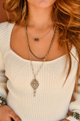 28" Layered Necklace with Concho