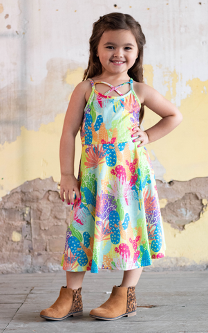 Girls Spring Cactus Dress