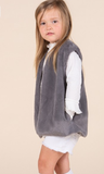 Girls Charcoal Fur Vest